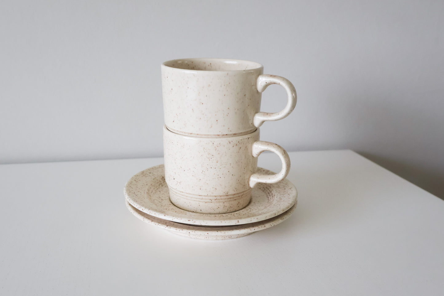 Speckled Beige Cup & Saucer