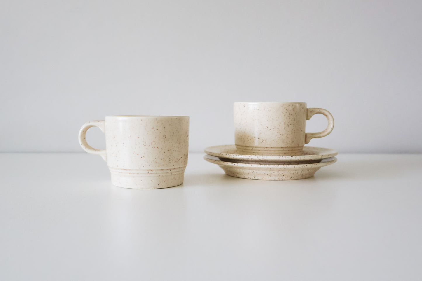 Speckled Beige Cup & Saucer