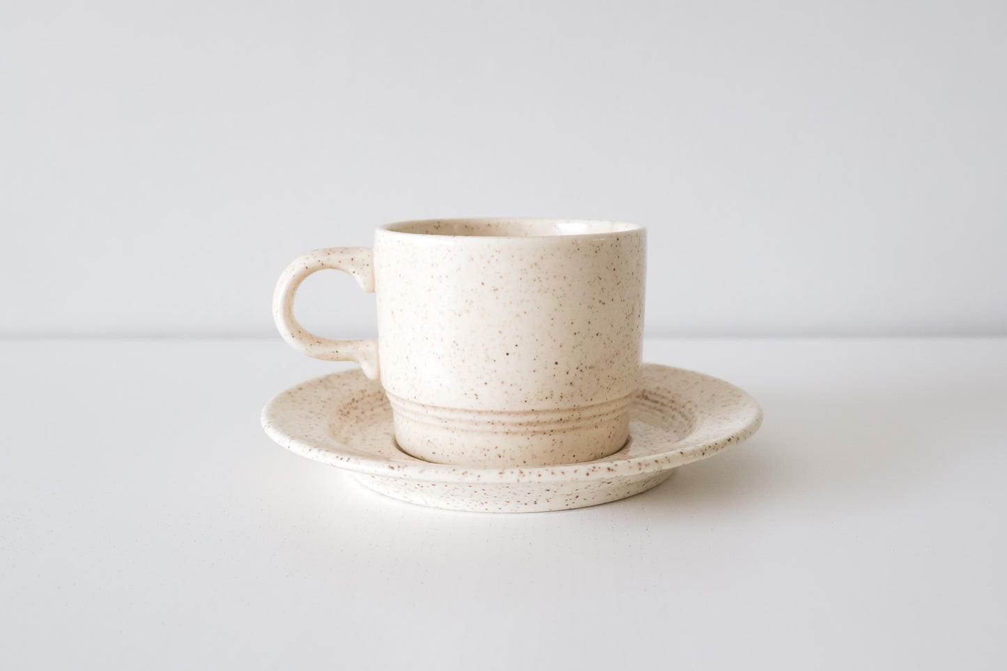 Speckled Beige Cup & Saucer