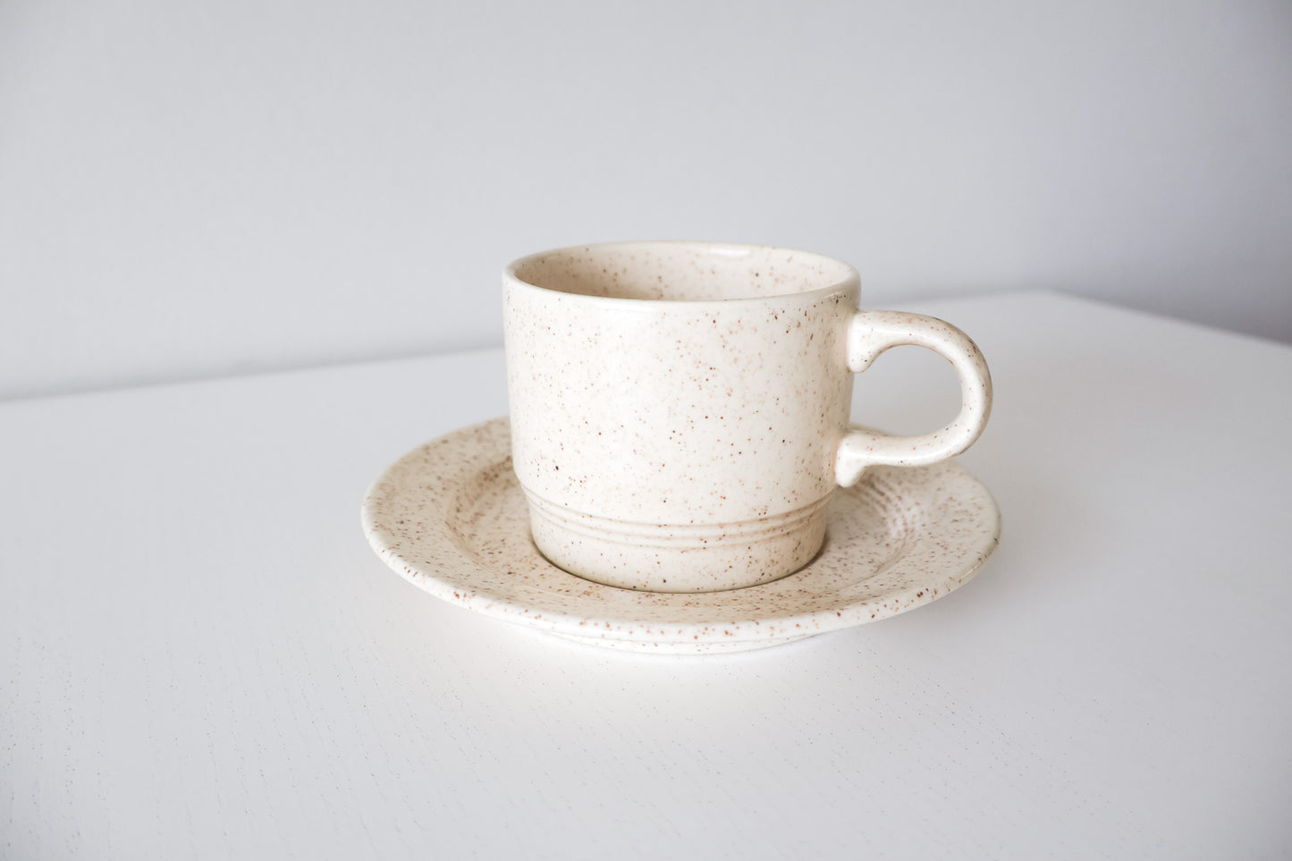 Speckled Beige Cup & Saucer