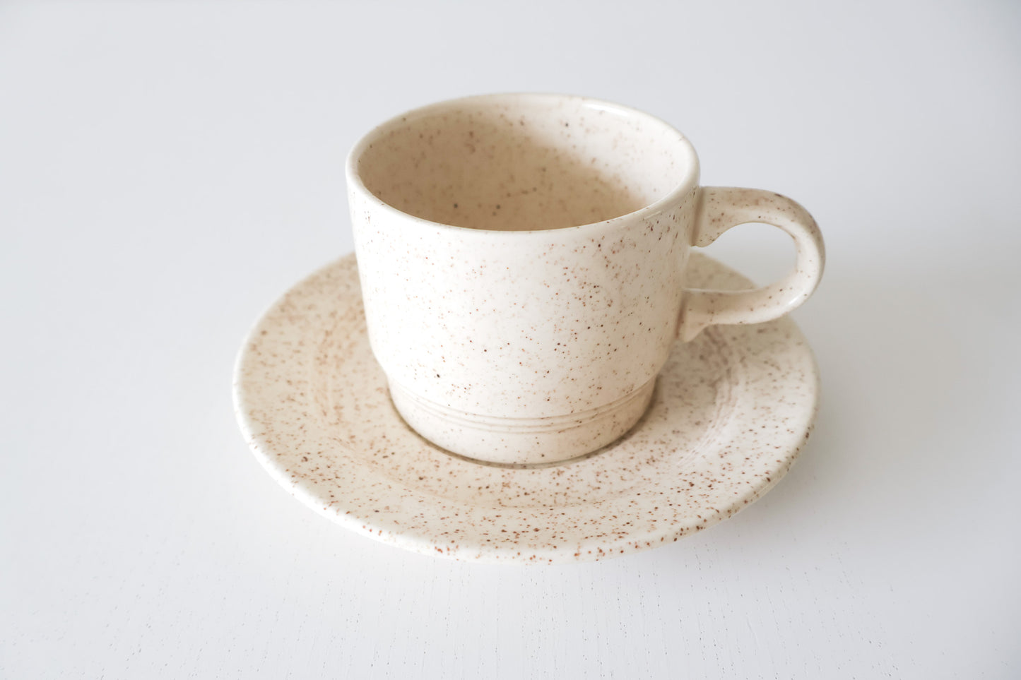 Speckled Beige Cup & Saucer