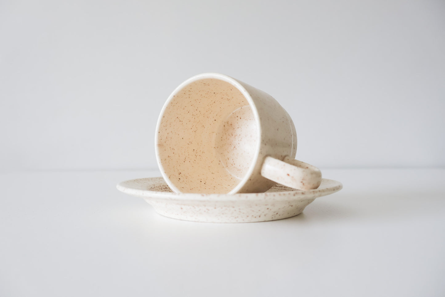 Speckled Beige Cup & Saucer