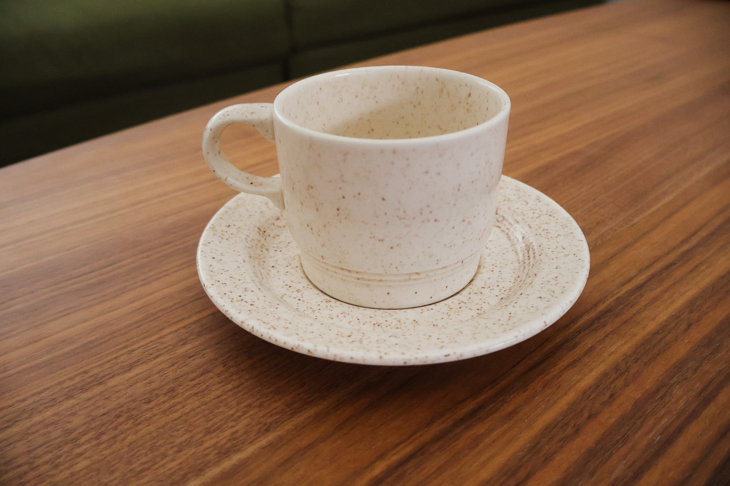 Speckled Beige Cup & Saucer