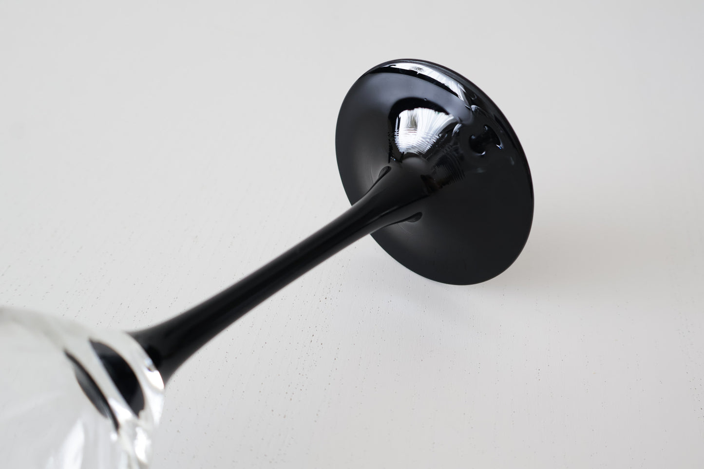 Black Stem Wine Glass