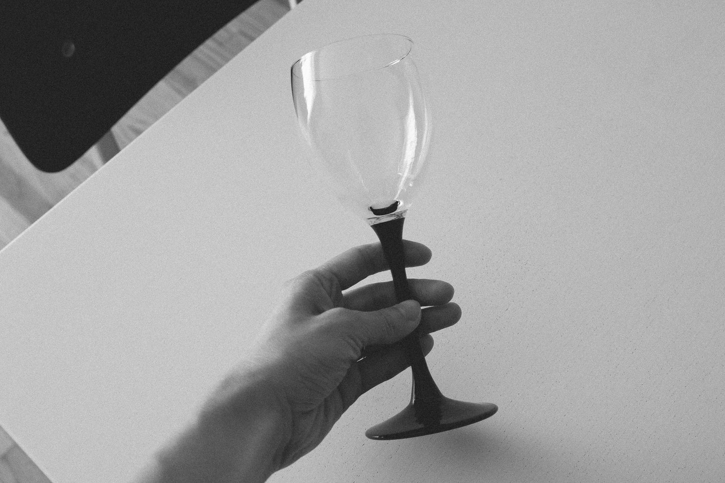 Black Stem Wine Glass